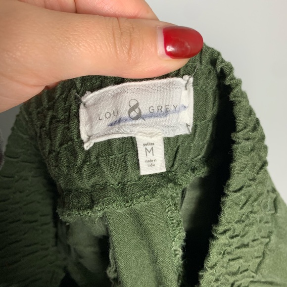 Lou and Grey Green Linen Blend Pants - Picture 4 of 5